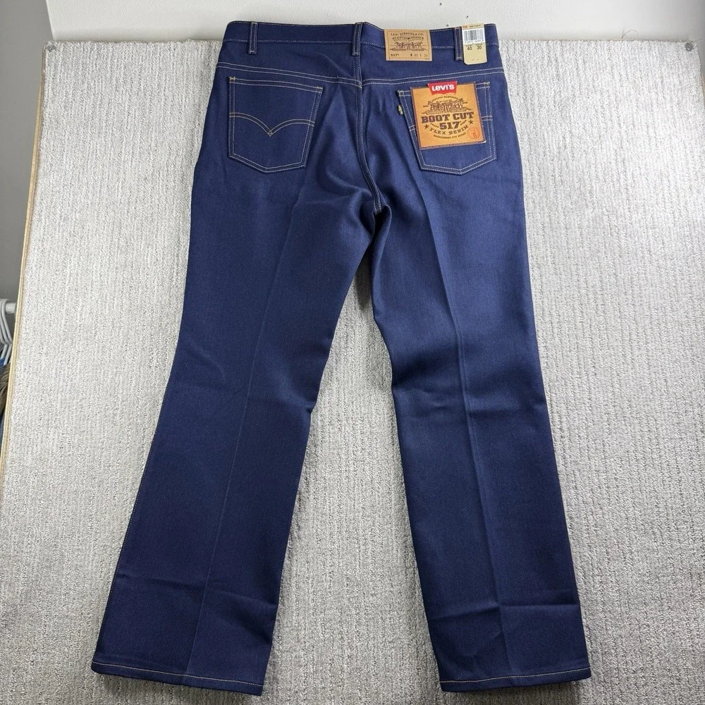 Vintage Levi's 517 Boot Cut Jeans Men's Size 40x30 Dark Wash Denim